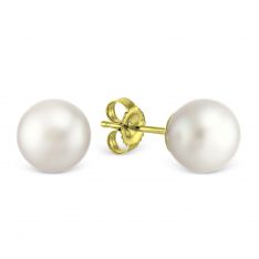 TARA Pearls Akoya Cultured Pearl 6 mm Stud Earrings in Yellow Gold TARA Pearls Akoya Cultured Pearl 6 mm Stud Earrings in Yellow Gold