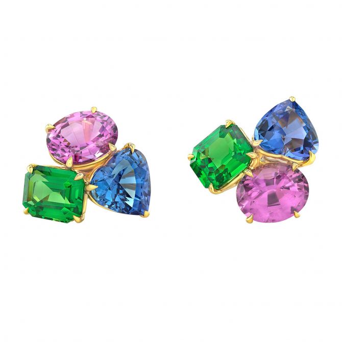 Clusters Multi gemstone cluster earrings summer trends