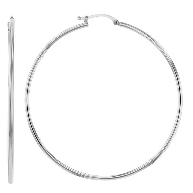 ThinWG thin, large white gold hoop earrings summer trends
